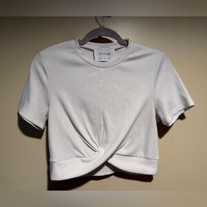 MVN the label white ribbed crop top